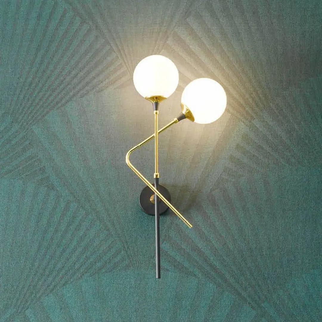 Stilnovo Wandlampe Galassia, goldfarben, 2-flg., oben/links