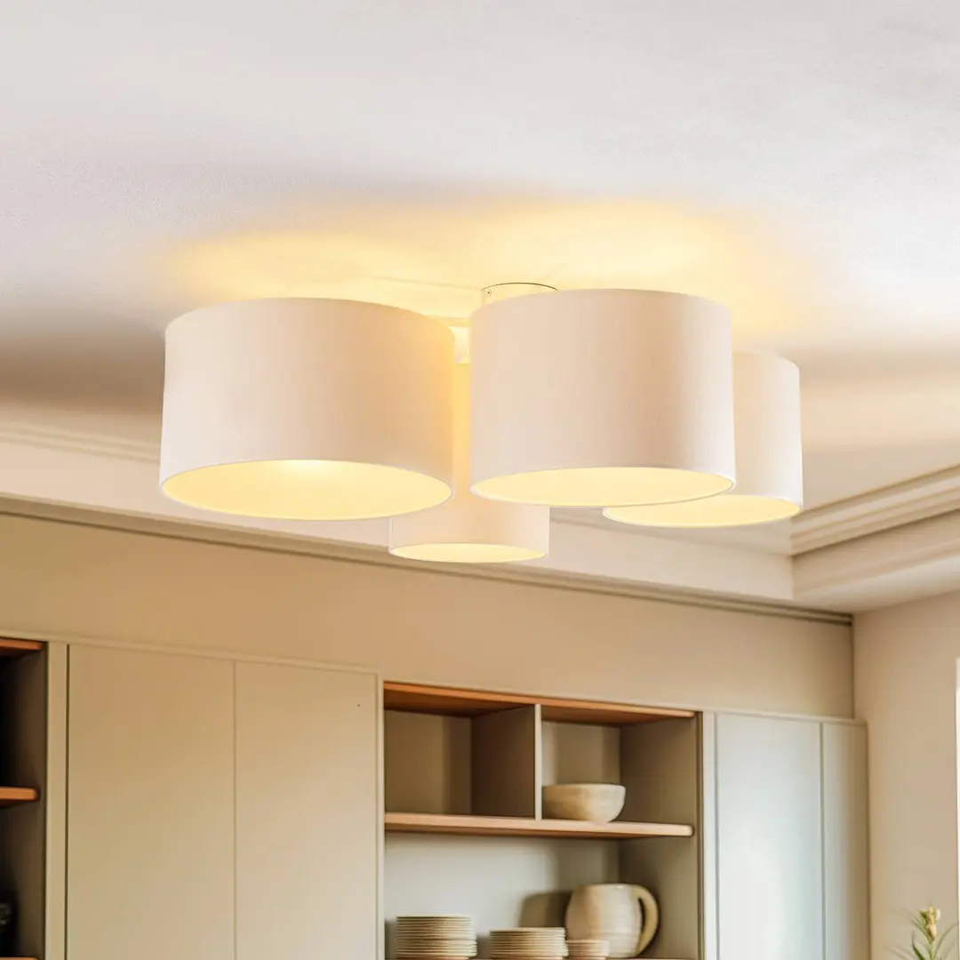 Duolla Deckenleuchte Lodge, beige, 75 cm, 4-flg.
