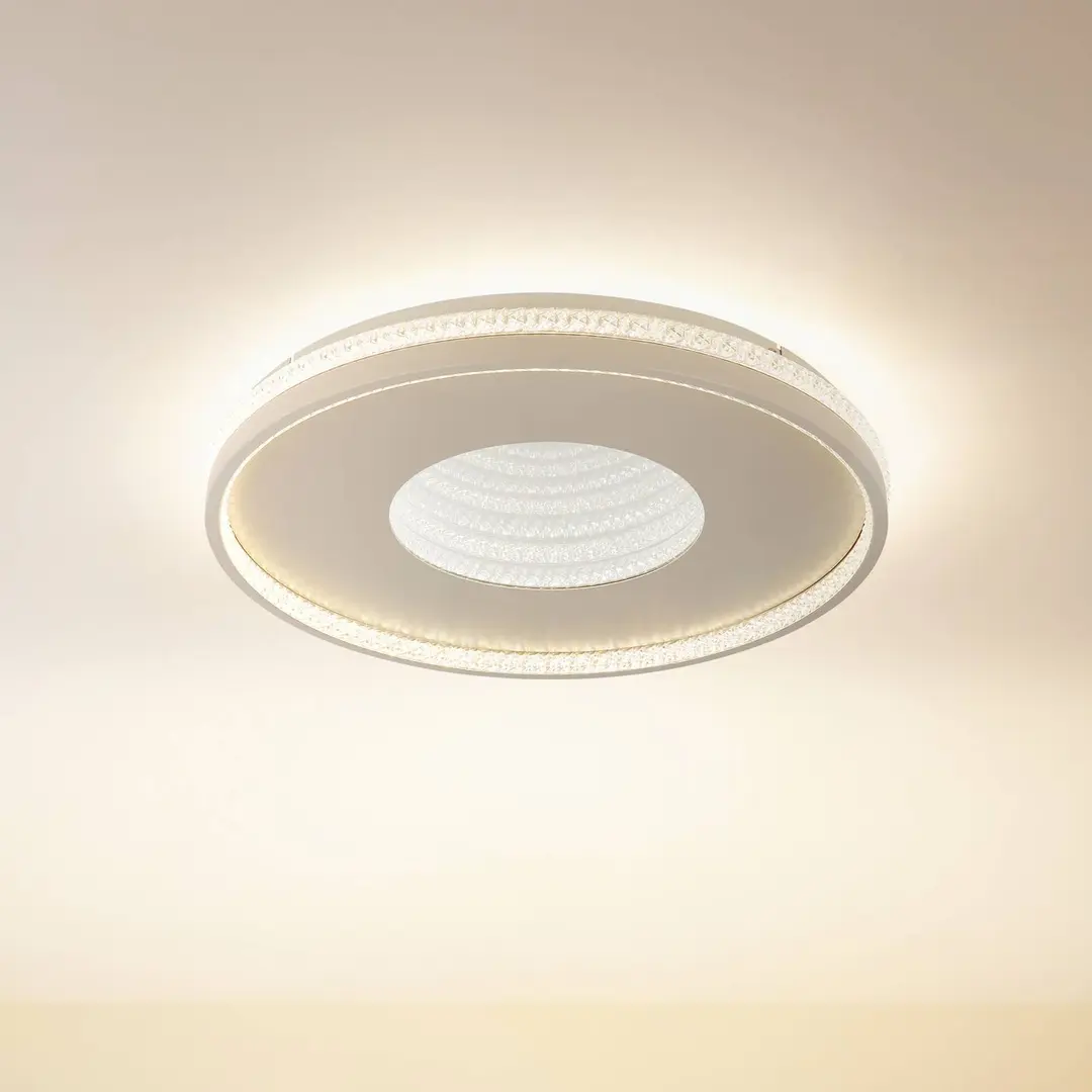 Globo LED-Deckenleuchte Shirley, sandfarben, Ø 51 cm, CCT, dimmbar