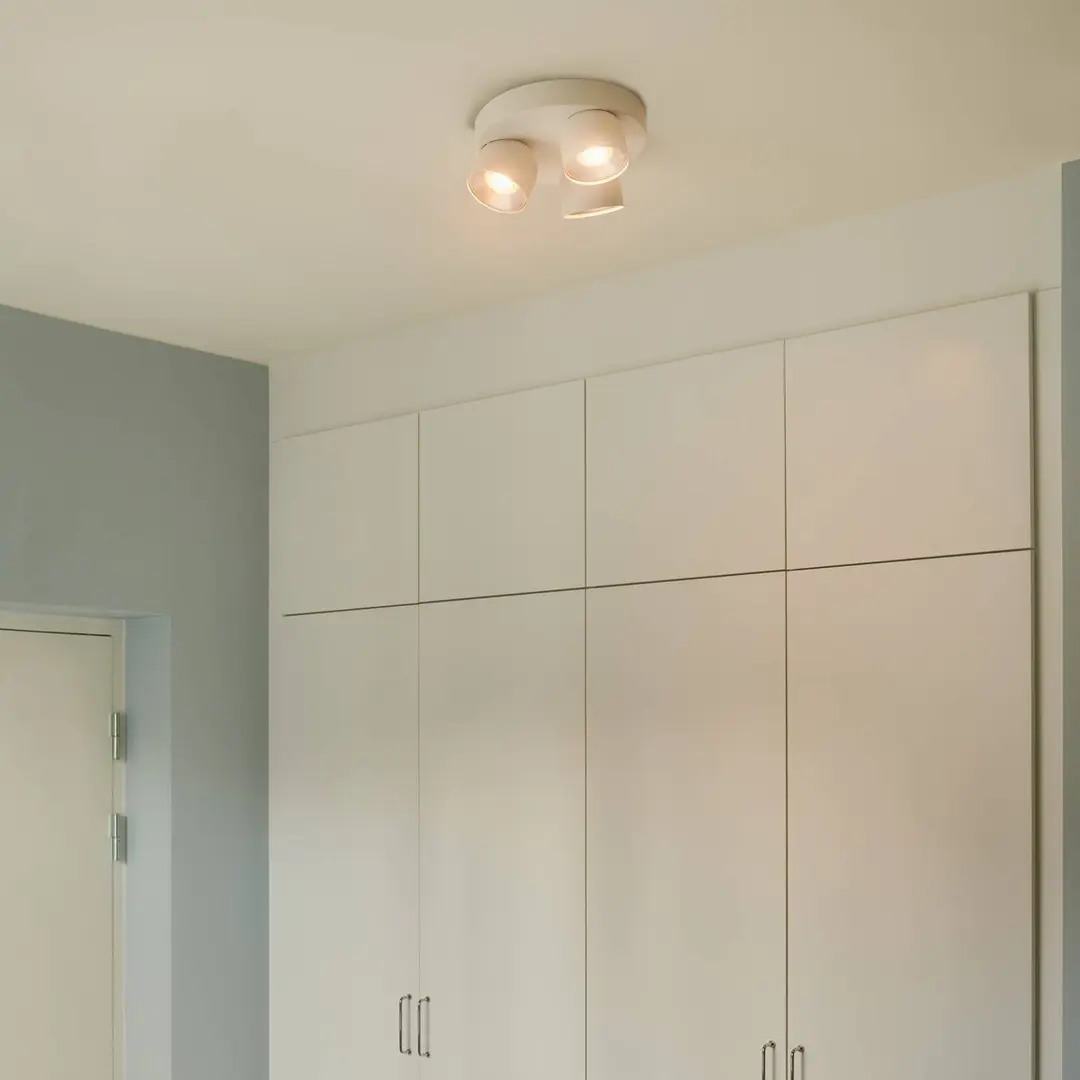 Nordlux Downlight Pitcher, weiß/silber, 3-flg., rund, Metall