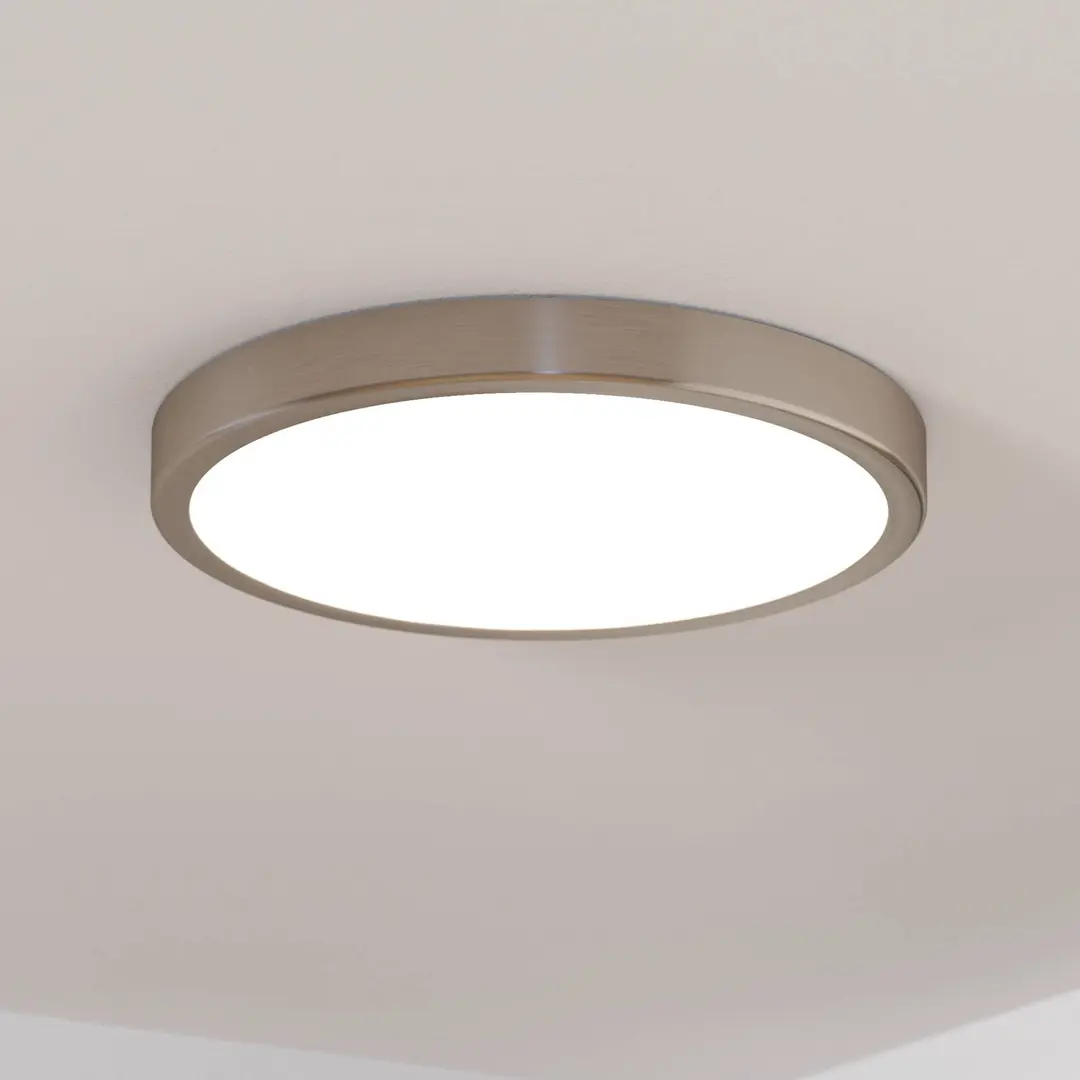 EGLO LED-Anbaupanel Fueva 5 IP20 830 nickel Ø28,5cm