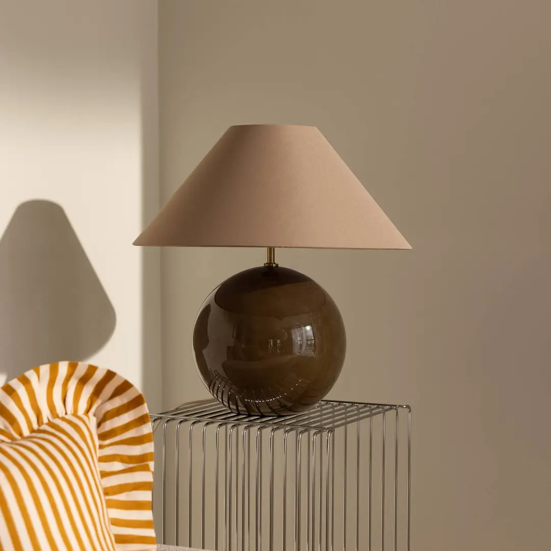 Globen Lighting Tischleuchte IRIS, braun, Höhe 45 cm