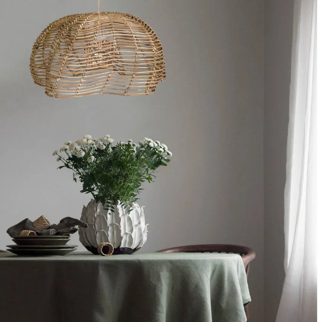PR Home Hängeleuchte Mayla, holzfarben, Rattan, Ø 43 cm