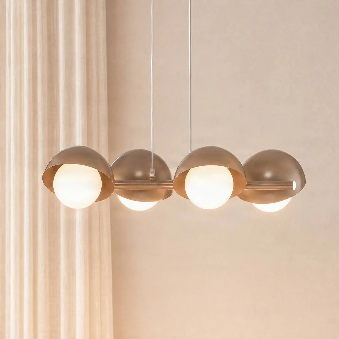 EMIBIG LIGHTING Hängeleuchte Boom 4, beige, Glas/Stahl, Länge 60 cm