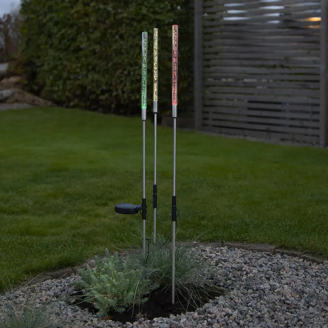 STAR TRADING LED-Solarleuchte Bubbly im 3er-Set, multicolour