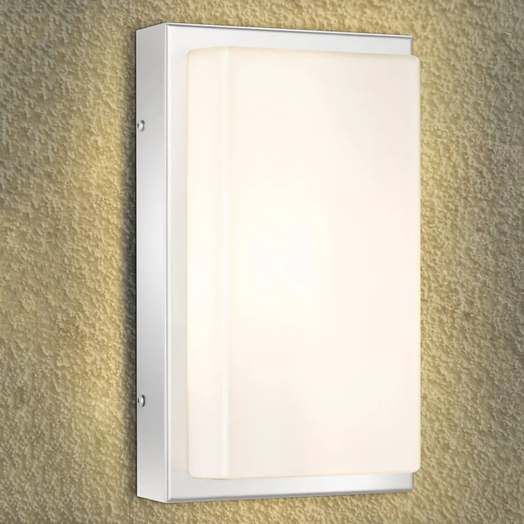 LCD LED-Außenwandleuchte Julea, Edelstahl, Glas