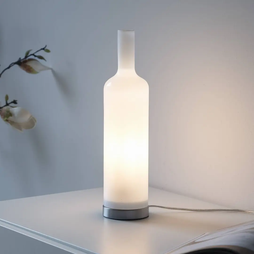 JUST LIGHT. GmbH JUST LIGHT. Tischleuchte Bottle, opalweiß, Glas, E14