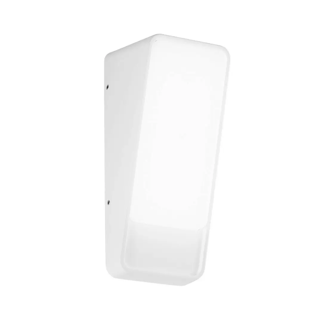 Intec LED-Außenwandlampe Coupe, weiß, Höhe 20 cm, Metall