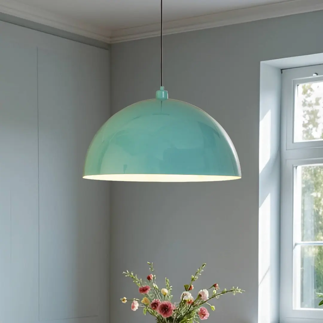 Opviq Hängeleuchte Kure, türkis, Metall, Ø 60 cm, E27