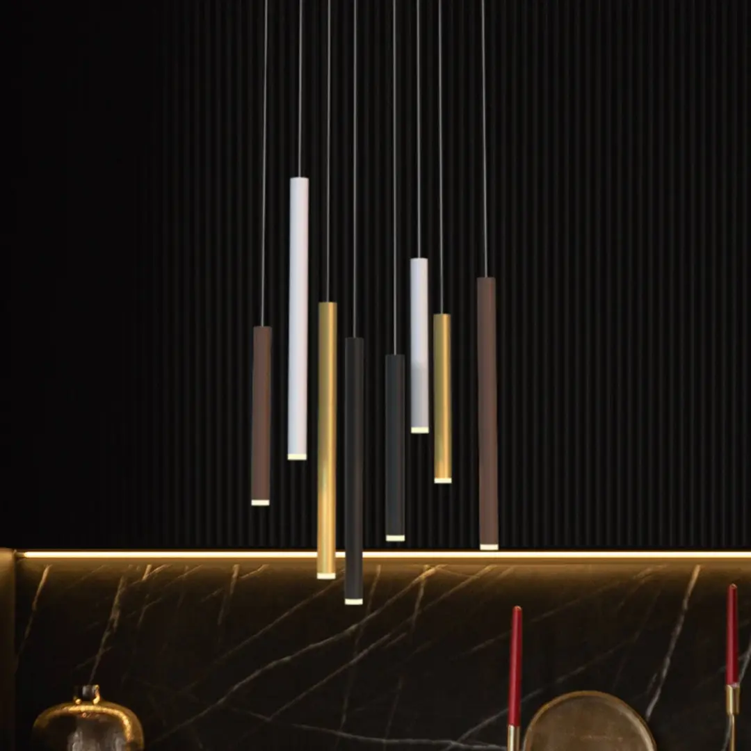 Mantra Iluminación LED-Hängeleuchte Cala, 8-flammig, Rechteck, Aluminium, Eisen
