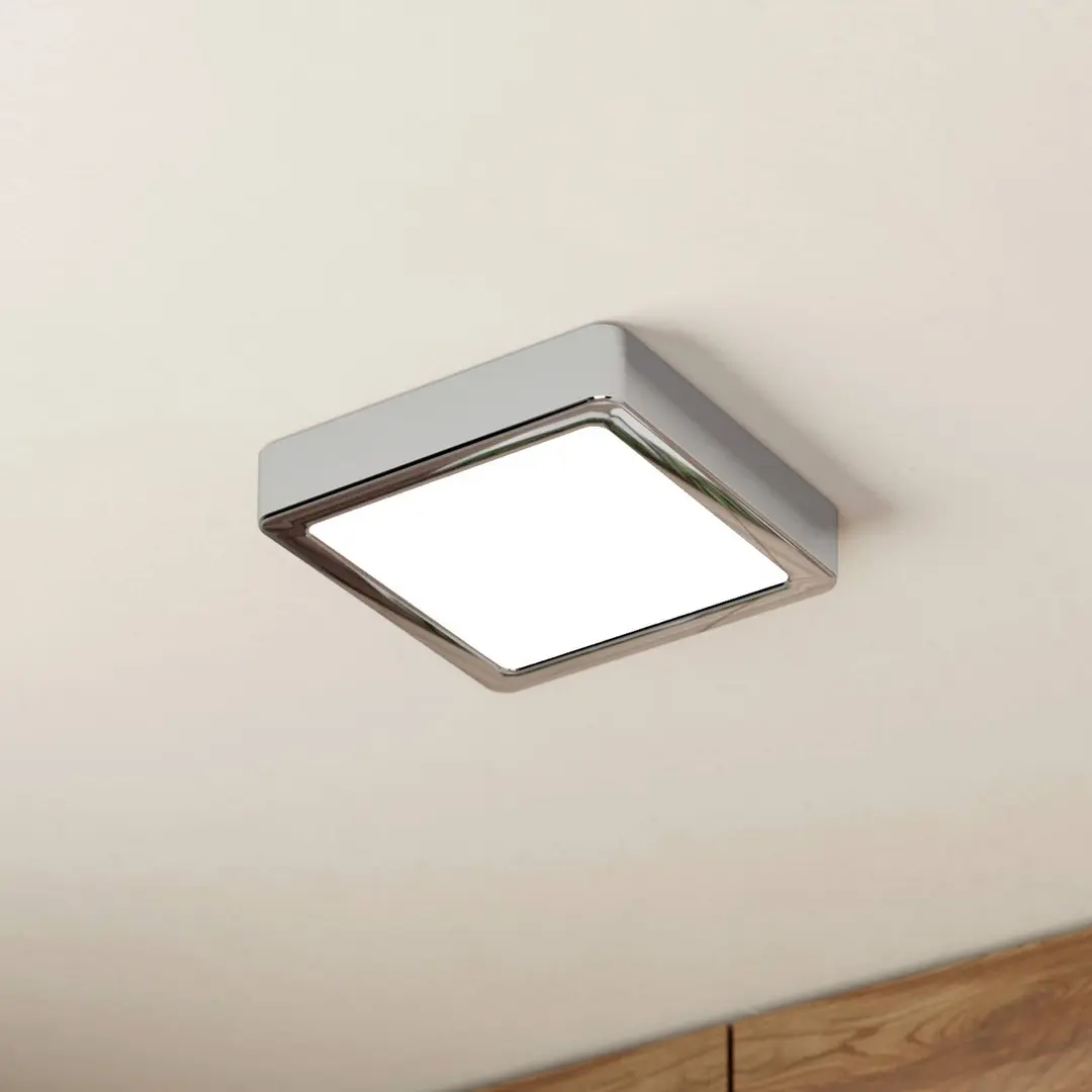 EGLO LED-Deckenlampe Fueva 5 IP44 3000K chrom 16x16cm