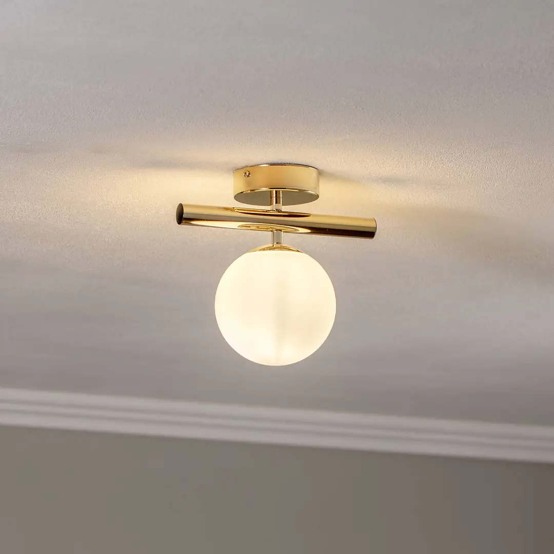 Domiluce Deckenlampe Linea, gold, einflammig
