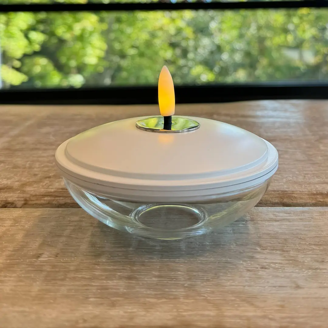 Sirius LED-Dekoleuchte Lia, weiß, Akku, Glas, Kunststoff