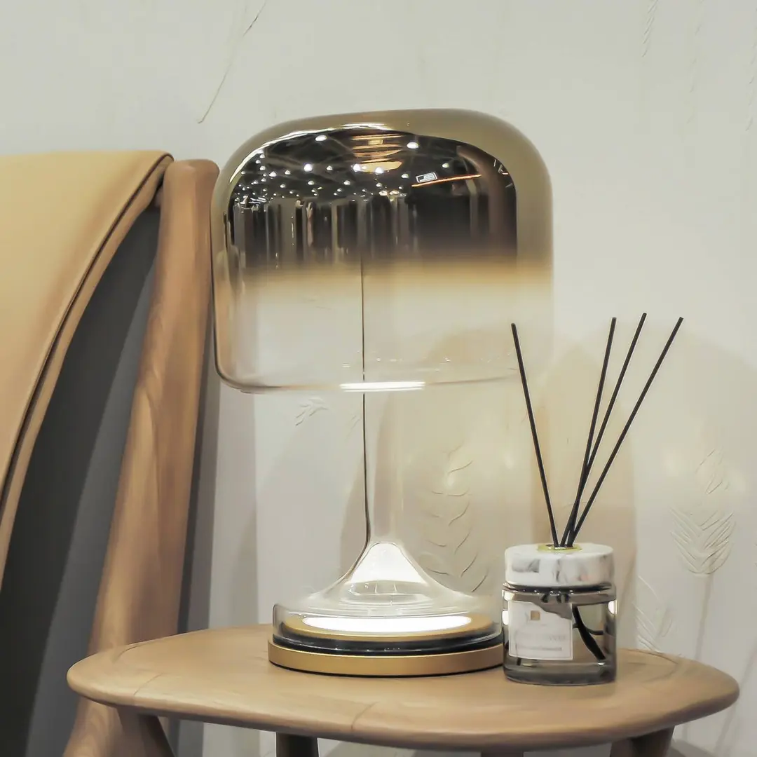 Maytoni LED-Tischleuchte Spirito, gold, Glas, Höhe 42 cm