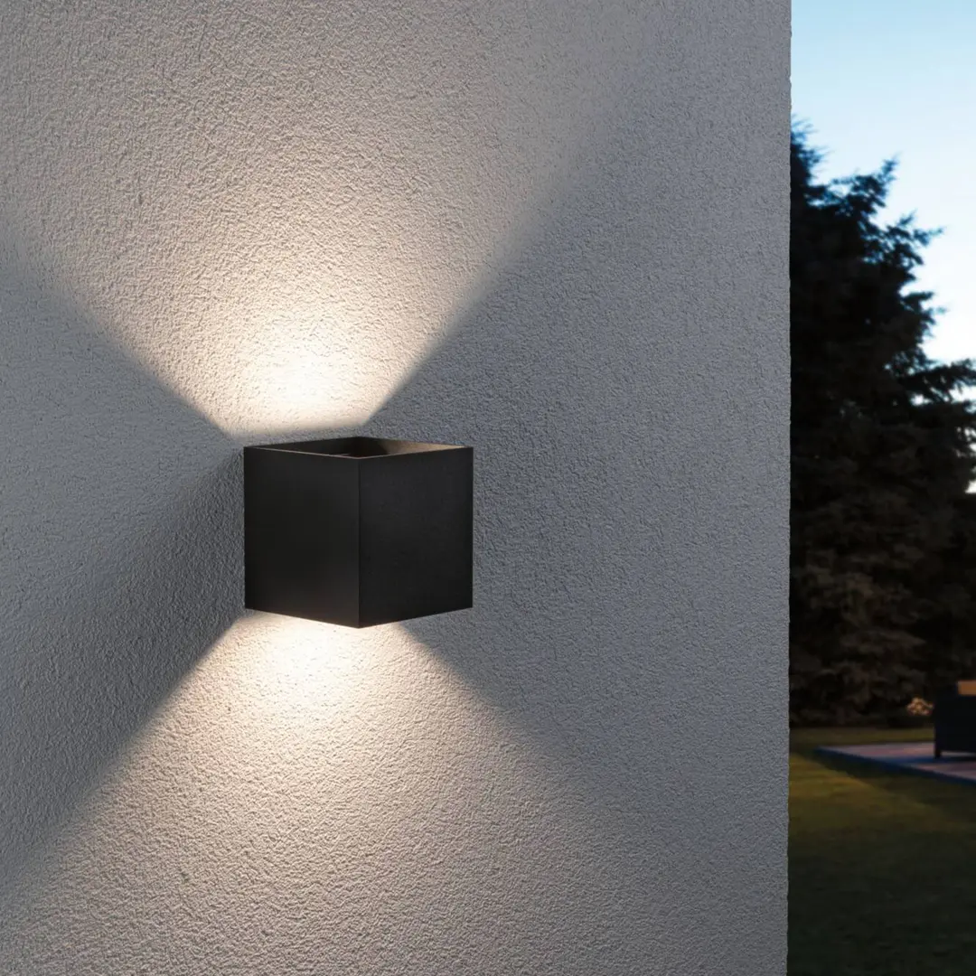 Paulmann LED-Außenwandlampe Cybo, RGBW, 10 cm, anthrazit