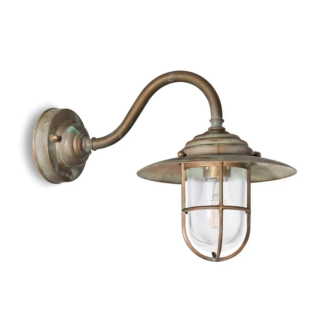 Moretti Luce Außenwandlampe Chalet 140 messing antik/klar
