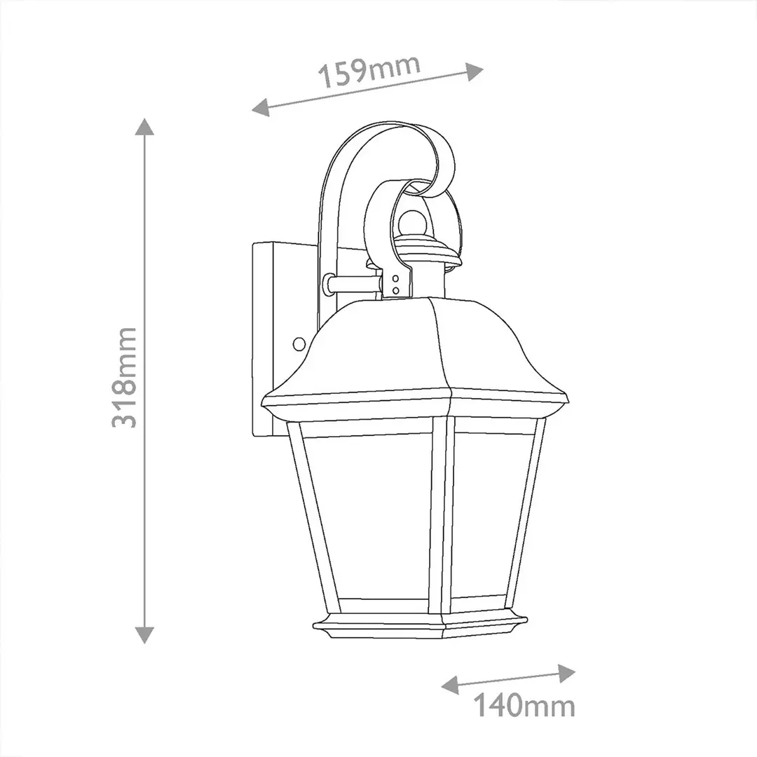 KICHLER Außenwandlampe Mount Vernon, schwarz, Höhe 32 cm Metall IP44