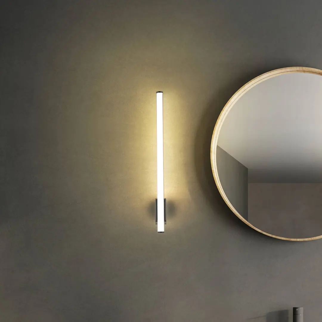 Molto Luce LED-Wandleuchte VINA UP M, chromfarben, Höhe 60 cm, IP44 CCT