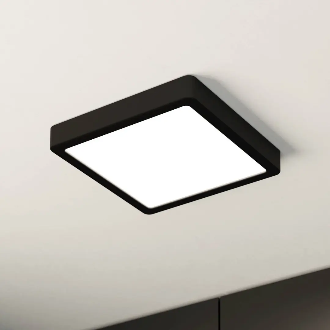 EGLO LED-Anbaupanel Fueva 5 IP20 830 schwarz 21x21cm