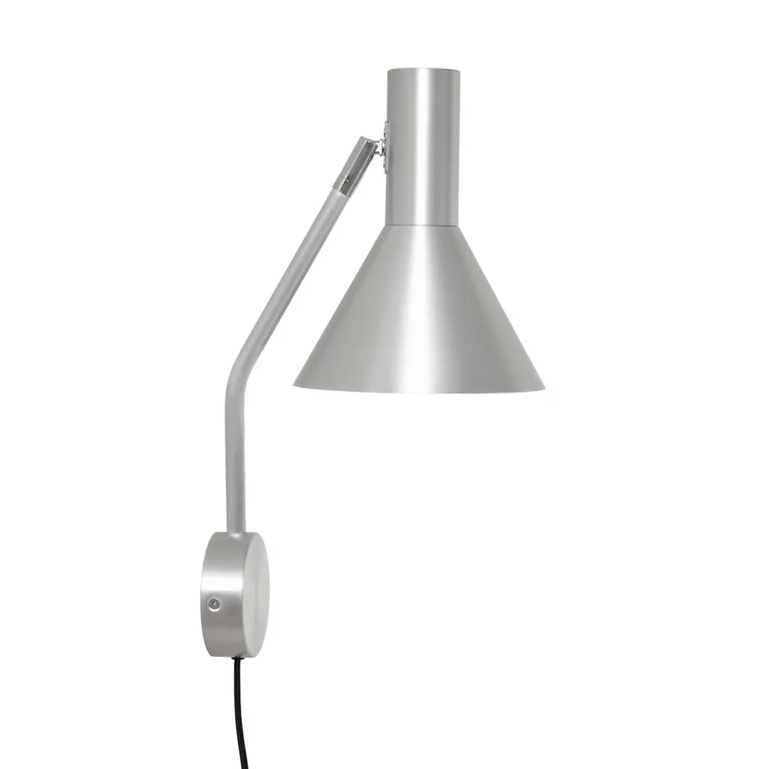 FRANDSEN Wandleuchte Lyss, alufarben, Stecker, 42 cm, E27