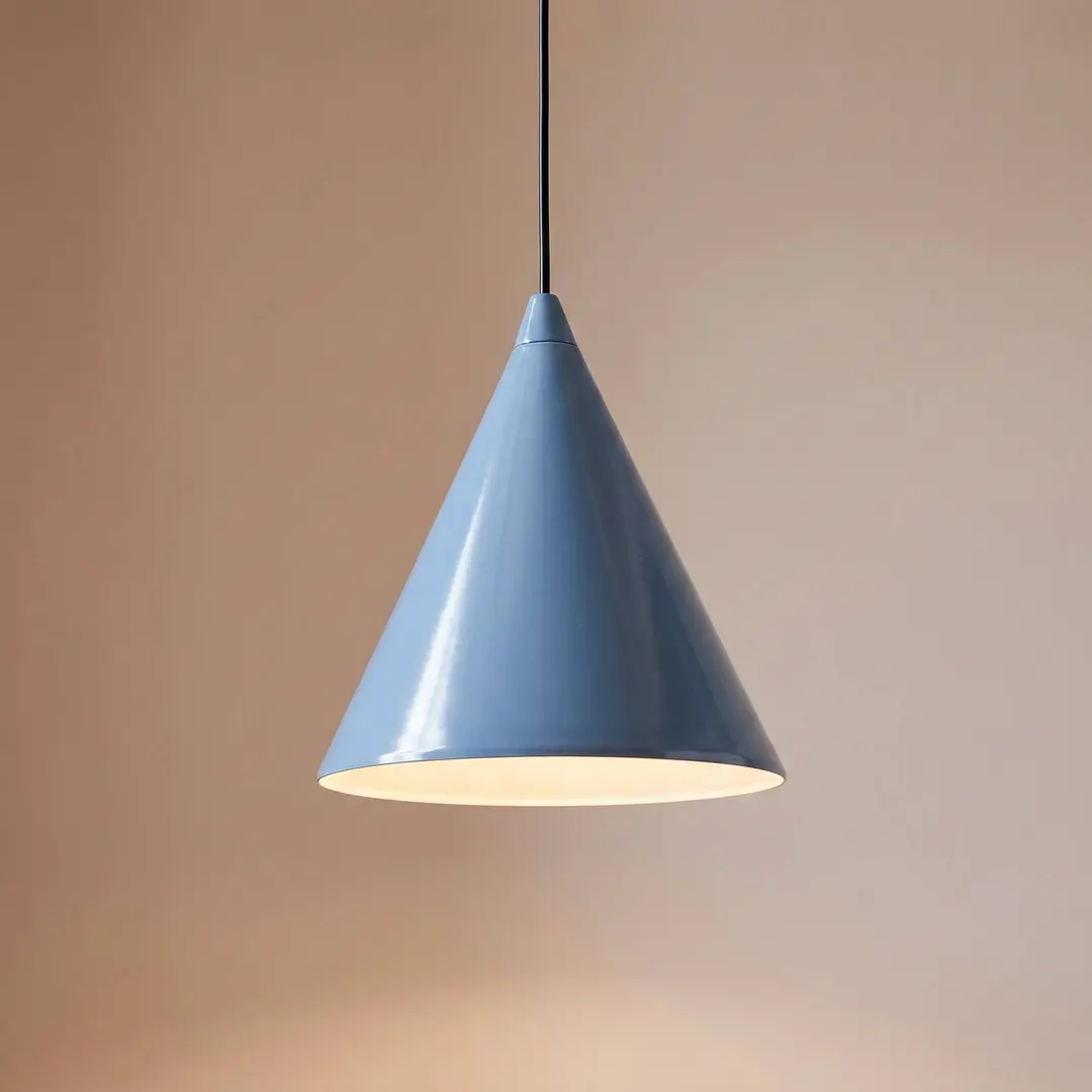 ALDEX Hängeleuchte Form, rauchblau, Metall, Ø 24 cm, Kegel, E27