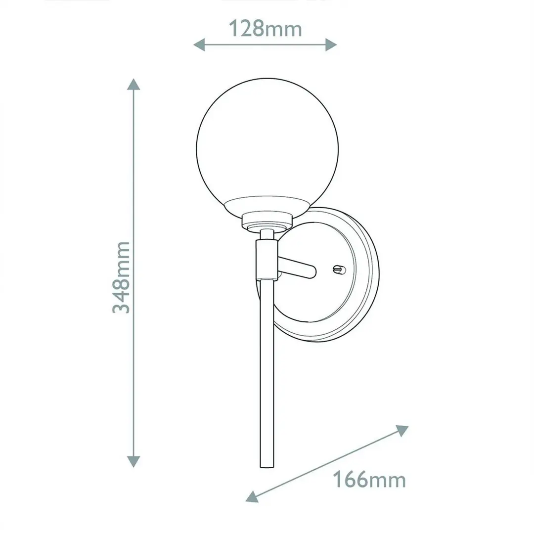 KICHLER Wandlampe Benno 1 schwarz-bronze, weiß, Stahl, Glas IP44 G9
