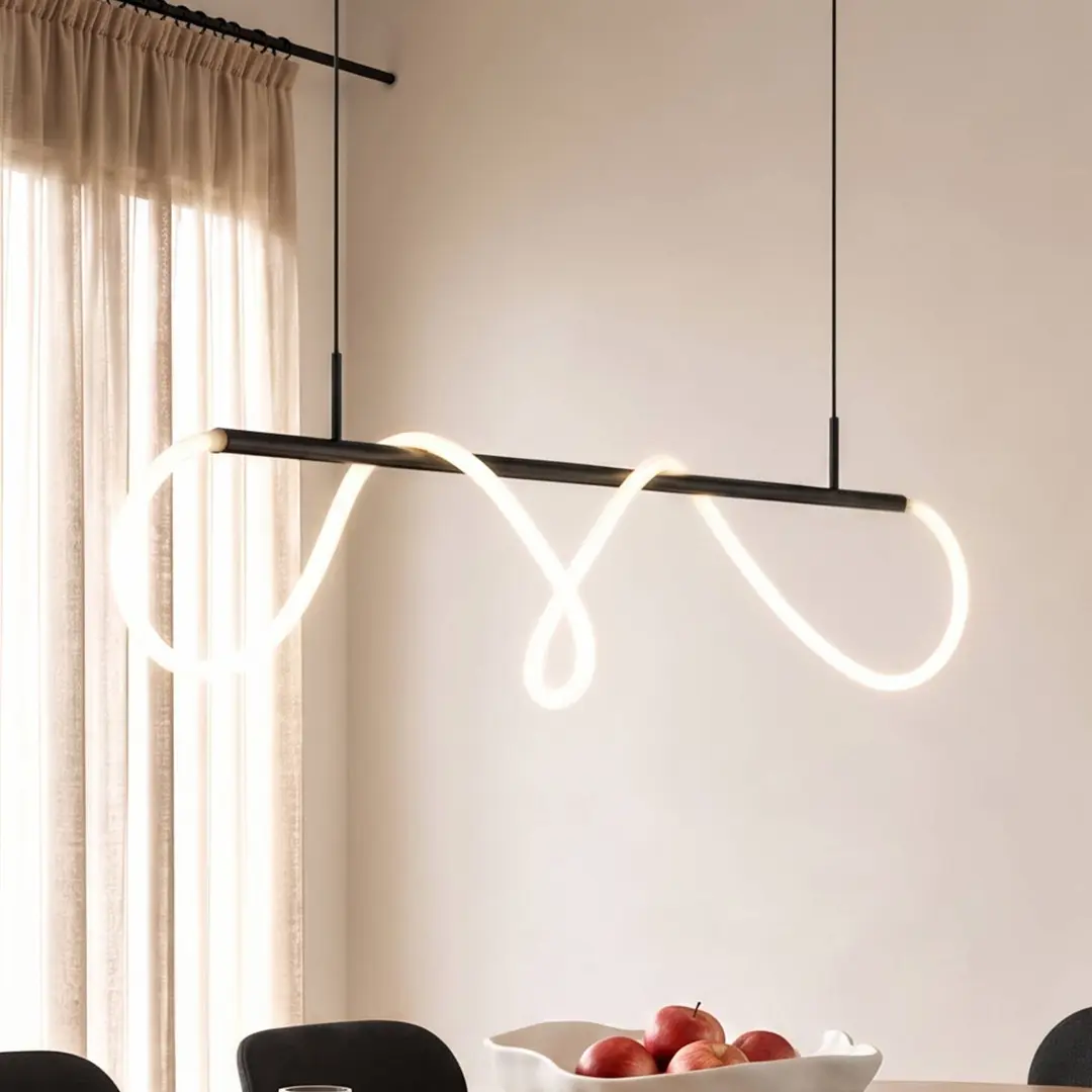 Lucande LED-Hängeleuchte Kisune, schwarz/weiß, Metall