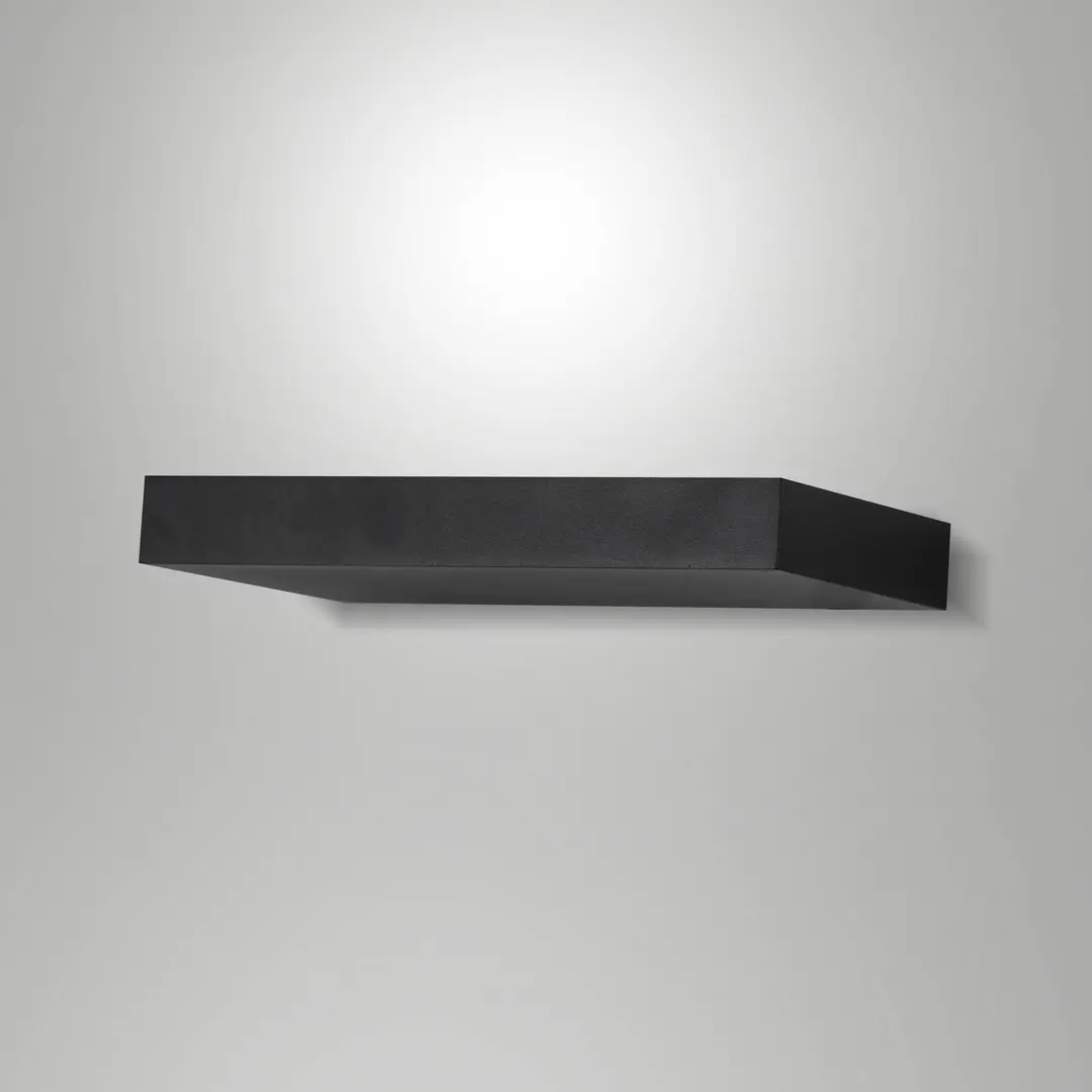 Fabas Luce LED-Wandleuchte Guia, schwarz, Metall, 24 cm breit