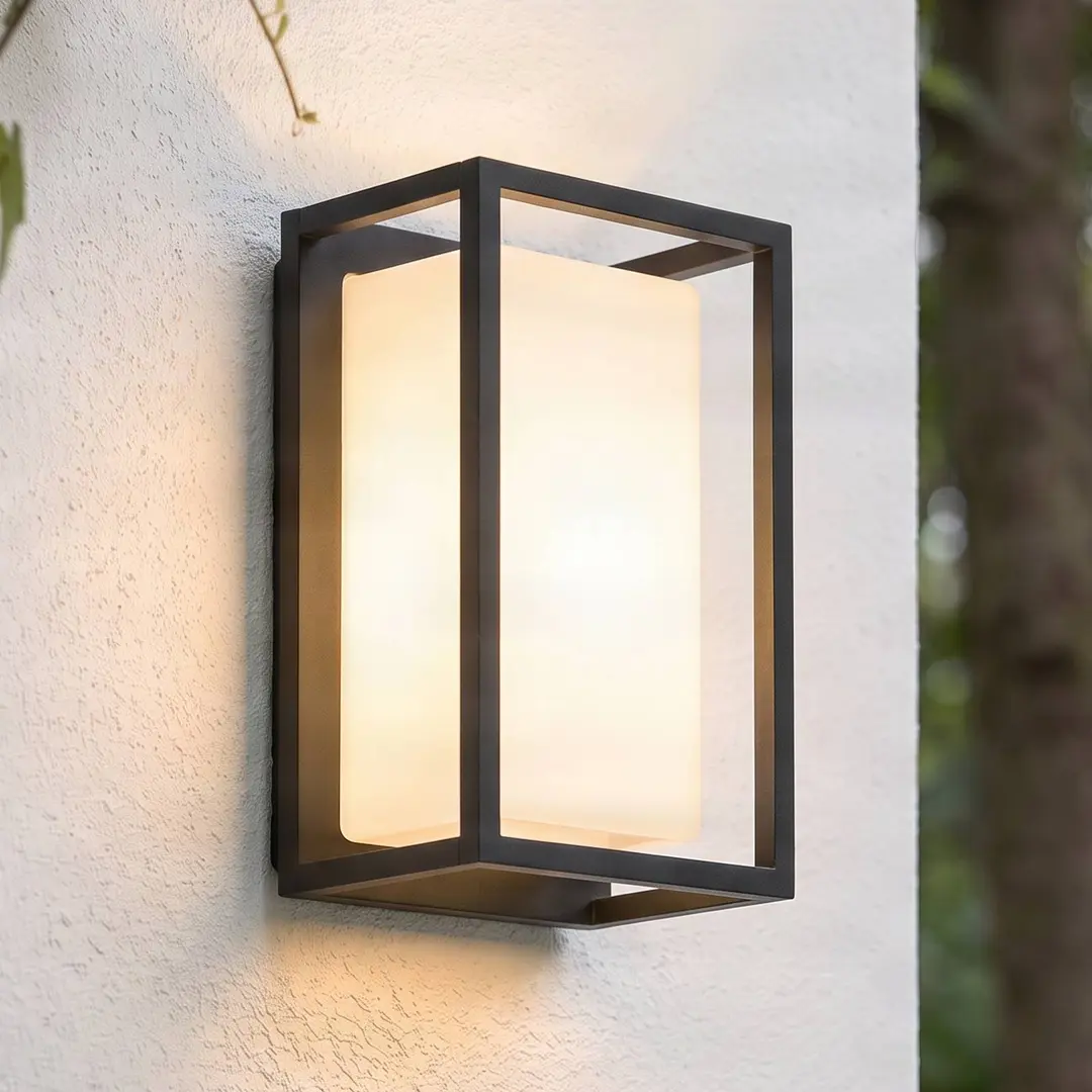 Lucande LED-Außenwandleuchte Ilirian, anthrazit, Alu, 15 cm