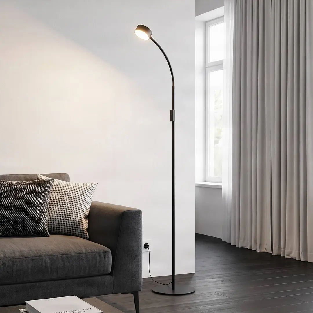 Lindby LED-Stehleuchte Maori, 140 cm, schwarz, CCT, dimmbar