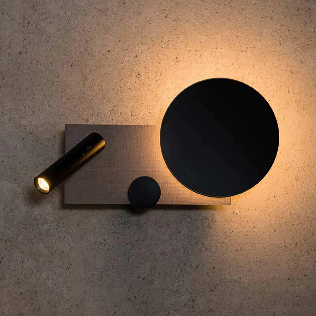 FARO BARCELONA LED-Wandleuchte Klee, grau, rechte Variante