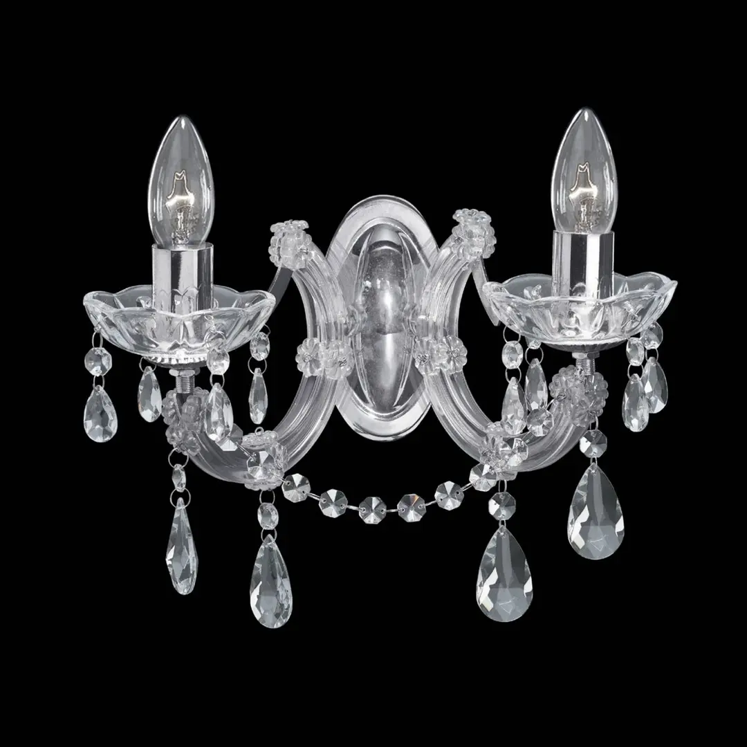 Searchlight Wandleuchte Marie Therese, chrom, 2-flammig