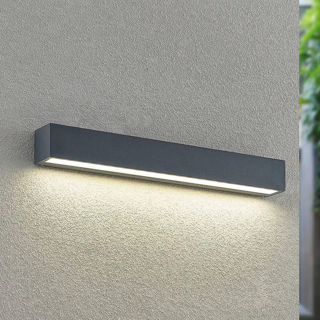 Arcchio LED-Wandleuchte Lengo, 50 cm, 1-flg., anthrazit, CCT