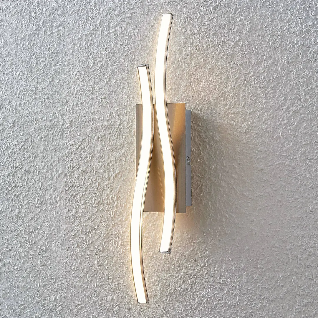 Lindby LED-Wandleuchte Safia, 45 cm, nickelfarben, Metall