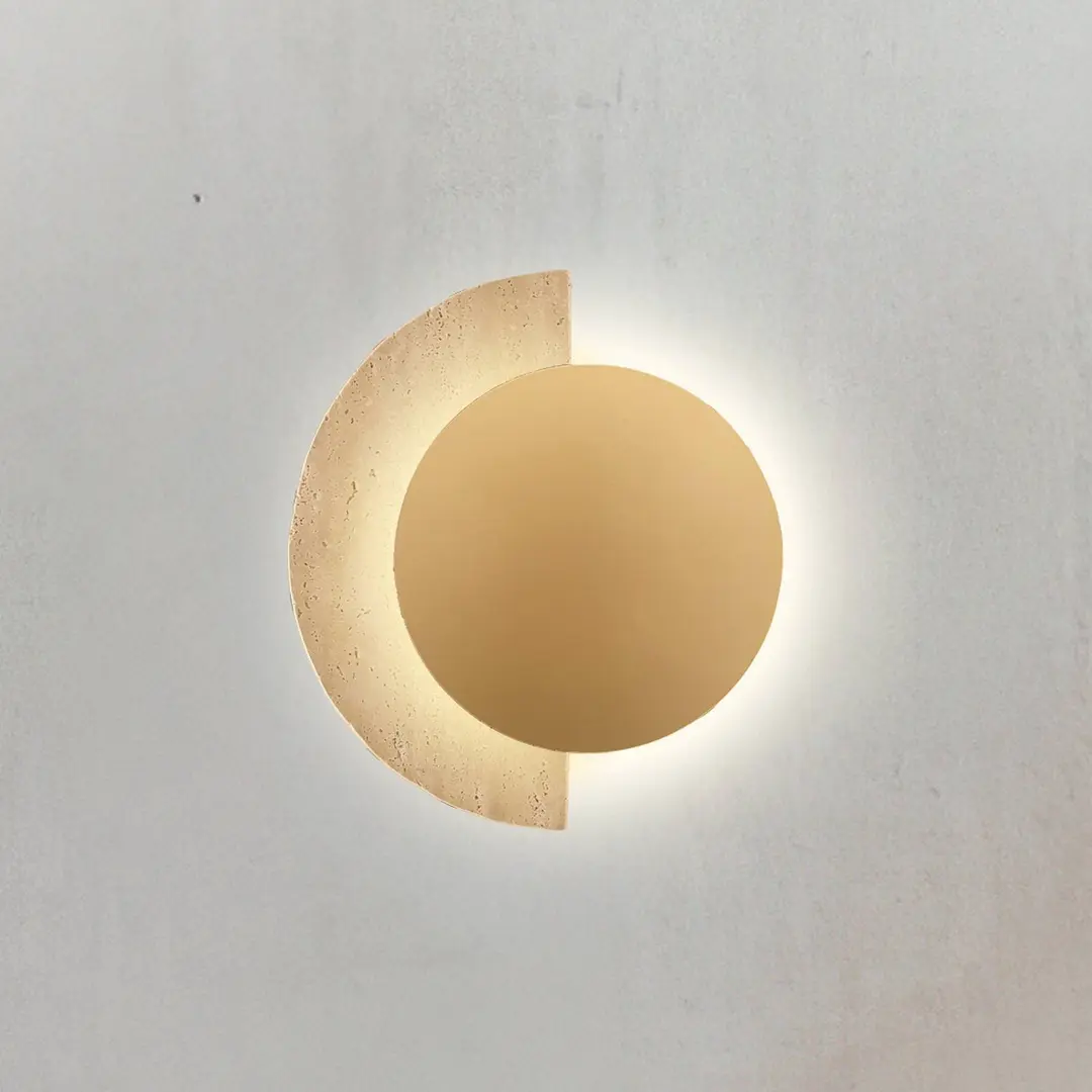 Viokef LED-Wandlampe Miranda, goldfarben/beige, Höhe 25 cm Stein