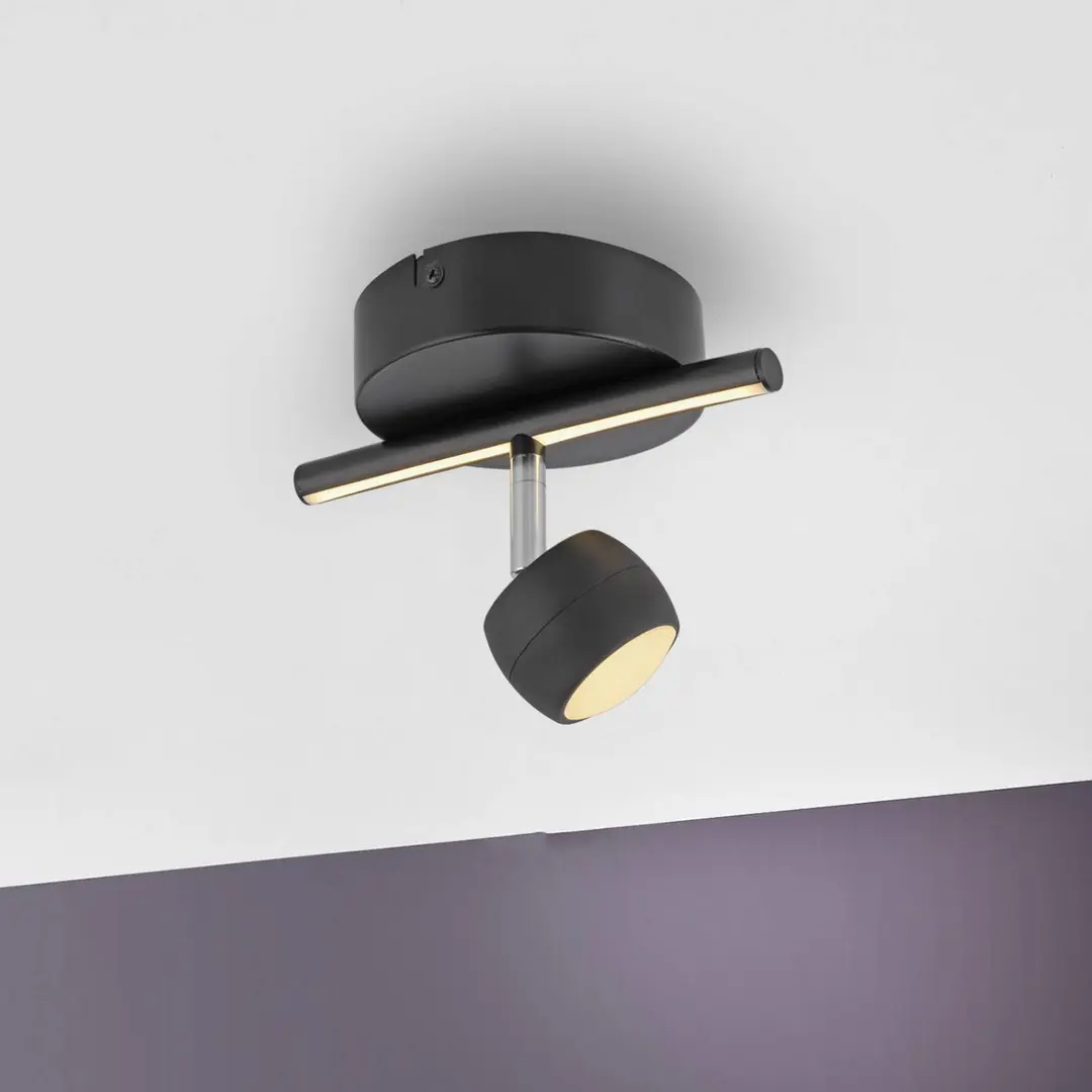JUST LIGHT. GmbH JUST LIGHT. LED-Deckenspot Jarik, 1-fl., schwarz, 3.000 K