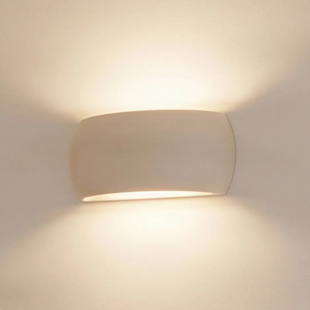 SOLLUX LIGHTING Wandleuchte Curve up/down aus weißer Keramik