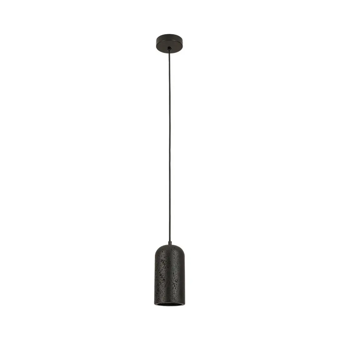 Zambelis Hängeleuchte 25420, schwarz, Ø 10 cm, Stein, E27
