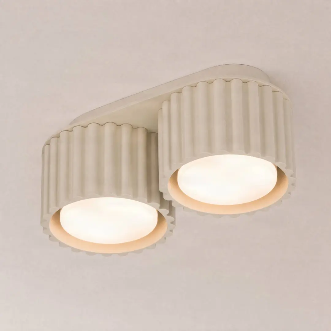 SOLLUX LIGHTING Deckenleuchte Aura 2, beige, 2-flg., Länge 21 cm, GX53