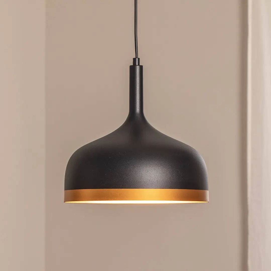 Opviq Hängeleuchte Sivani MR-826, schwarz/gold, Metall, Ø 30 cm
