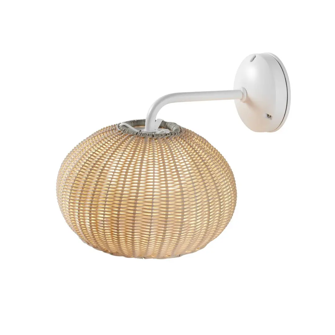 Bover LED-Außenwandlampe Garota, weiß/elfenbeinfarben, 27 cm