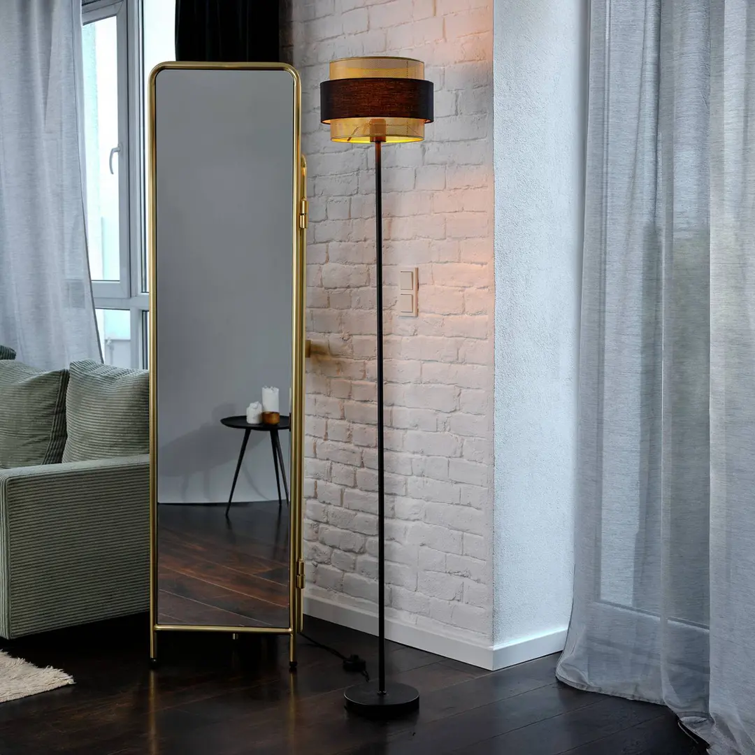 OSRAM Stehlampe Decor Hornet, schwarz/gold, E27, Höhe 175 cm