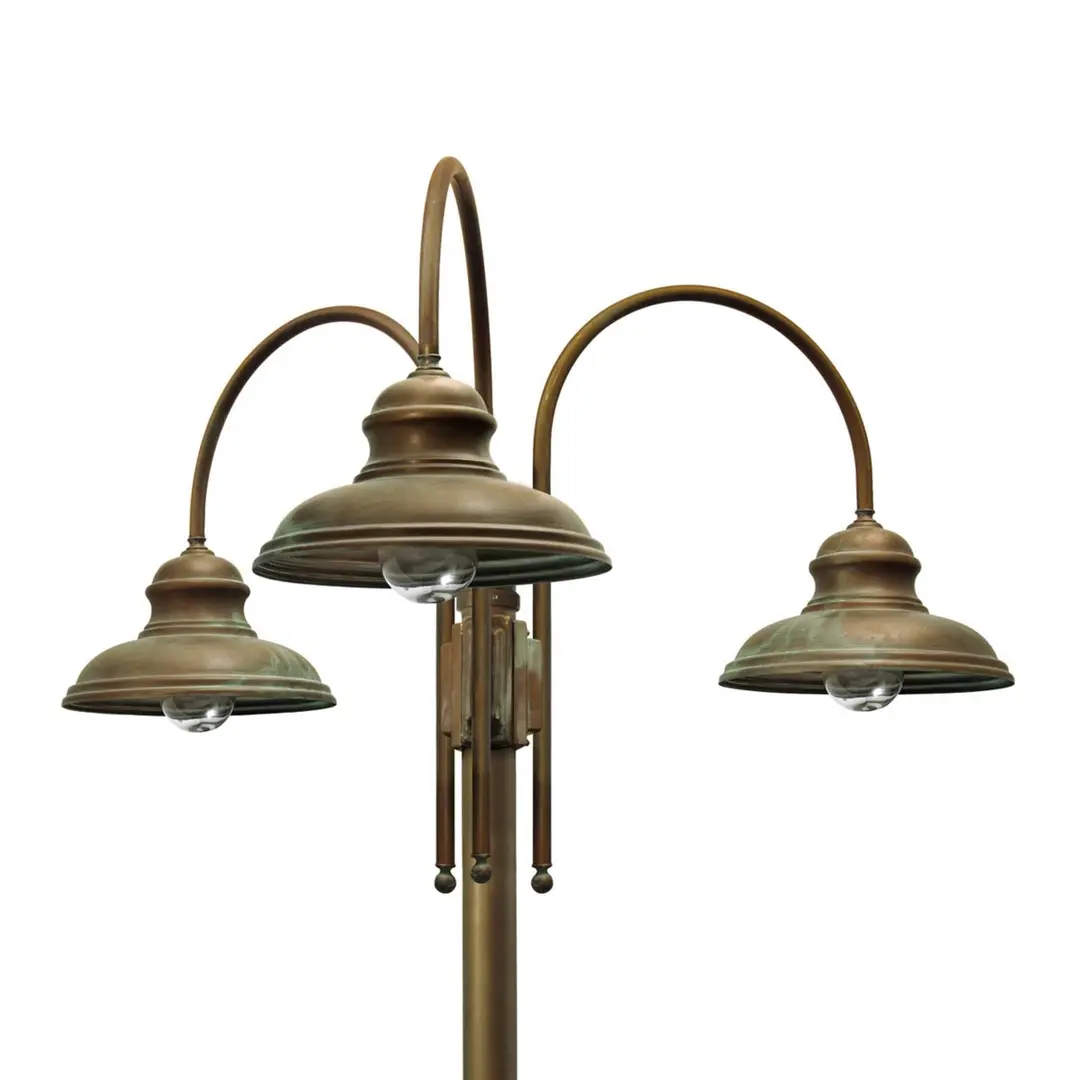 Moretti Luce Mastleuchte Luca messing antik-kupfer, 3-fl.