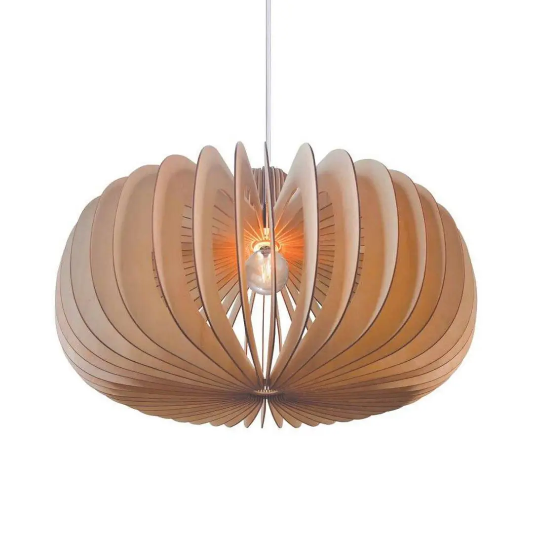 Nordlux Pendelleuchte Hazo, Ø 65 cm, naturfarben, Holz