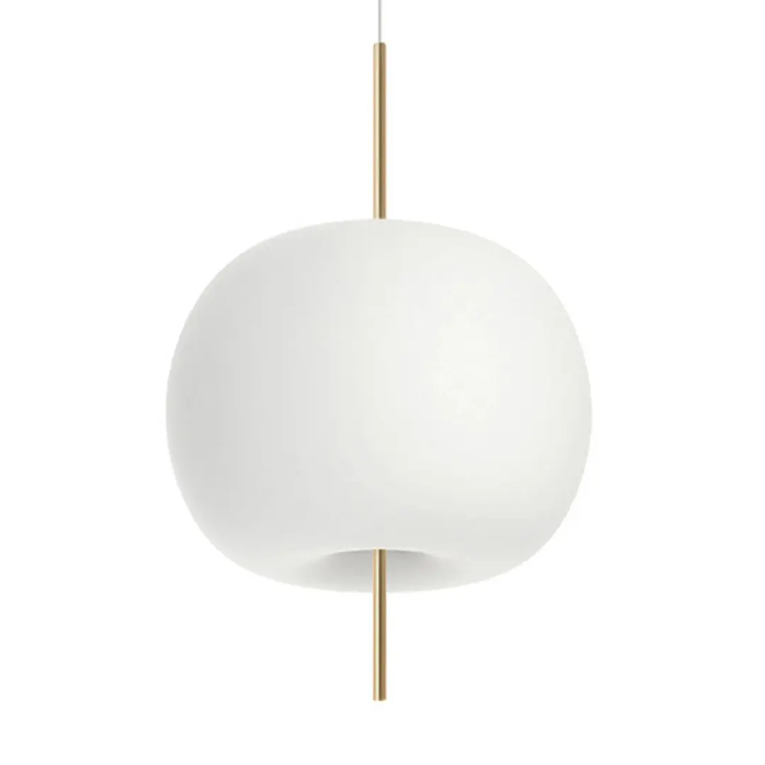 kdln Hängeleuchte Kushi, messing/weiß, Ø 43 cm, dimmbar