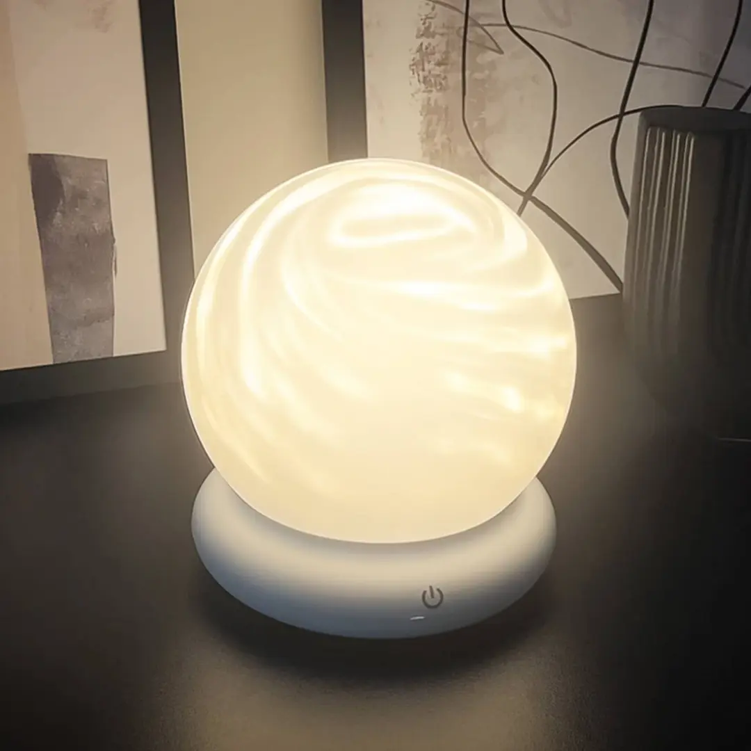 Briloner LED-Akku-Tischleuchte LUSTRO, weiß, Ø 15 cm, RGBW, touchdim