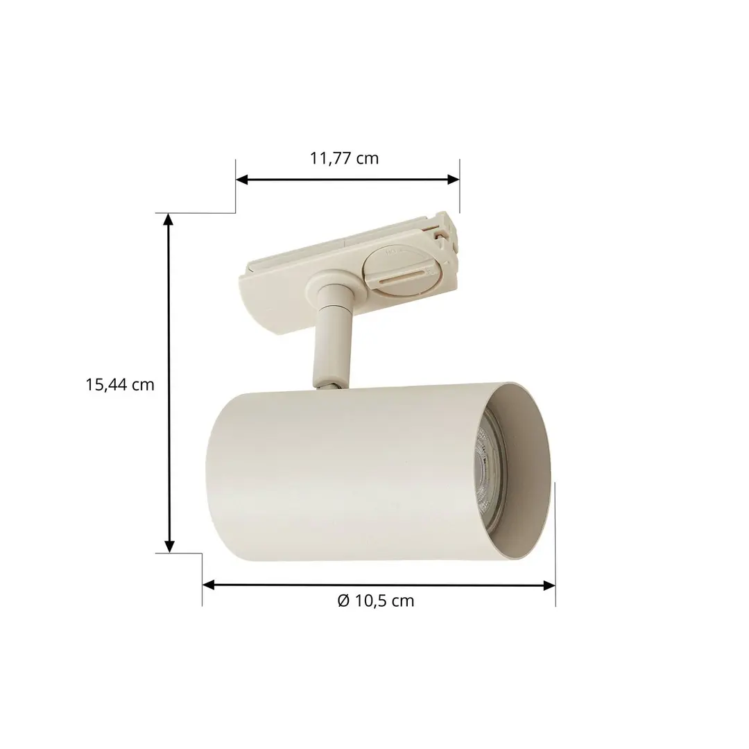 Lindby Schienenspot Linaro, GU10, Ø 6 cm, beige, 1-Phase