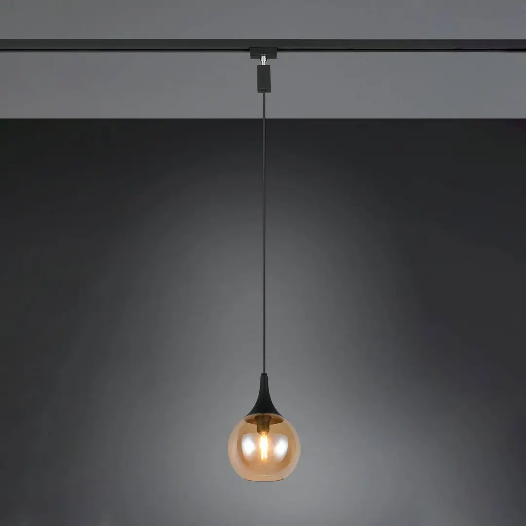 Trio Lighting Schienen-Hängeleuchte Lumina für DUOline, amberfarben
