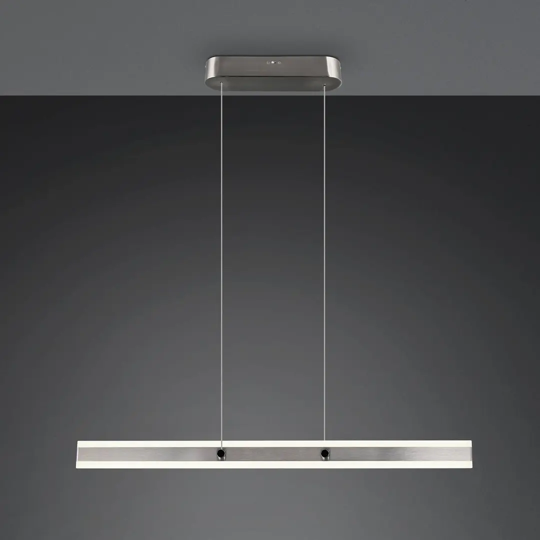 Trio Lighting LED-Hängelampe Arcola, nickelfarben, Länge 115 cm CCT 2-flg.