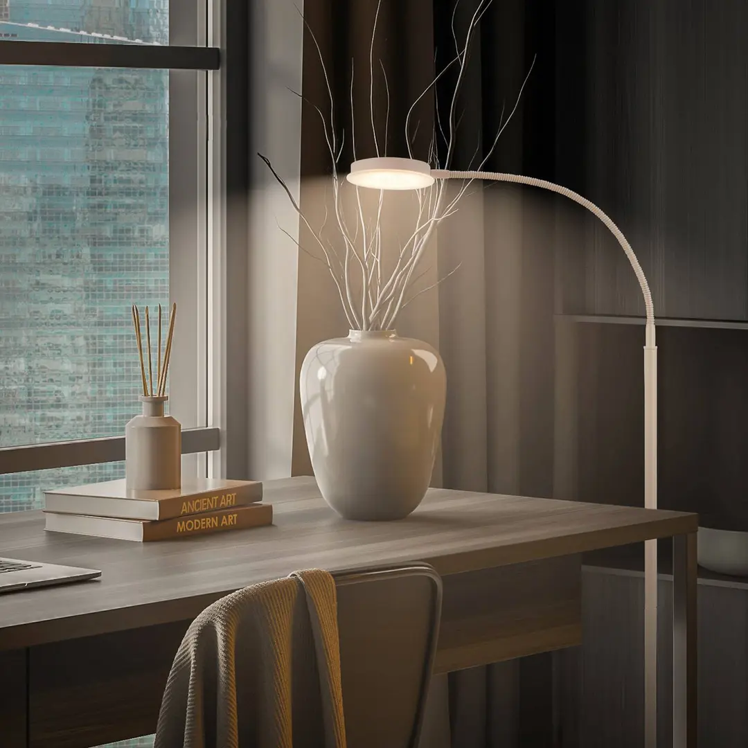Briloner LED-Stehleuchte Megg, beige, Metall, 3.000 K, Touchdimmer